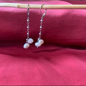 Freshwater pearl and sterling silver earrings